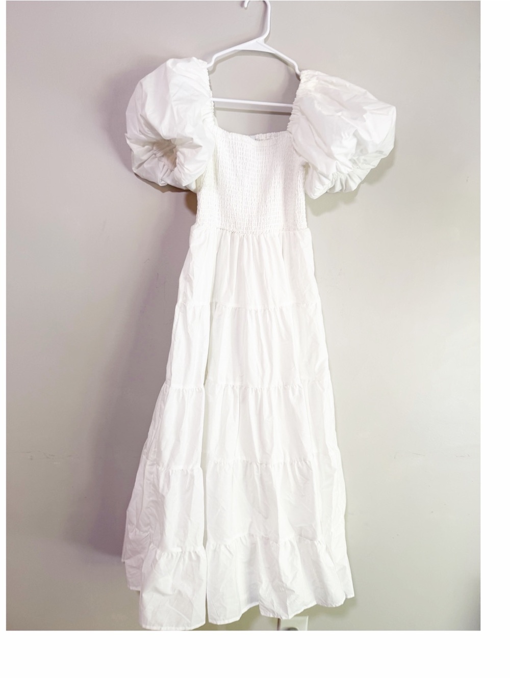 Petal and pup annette puff sleeve midi dress white size medium - Picture 2 of 4